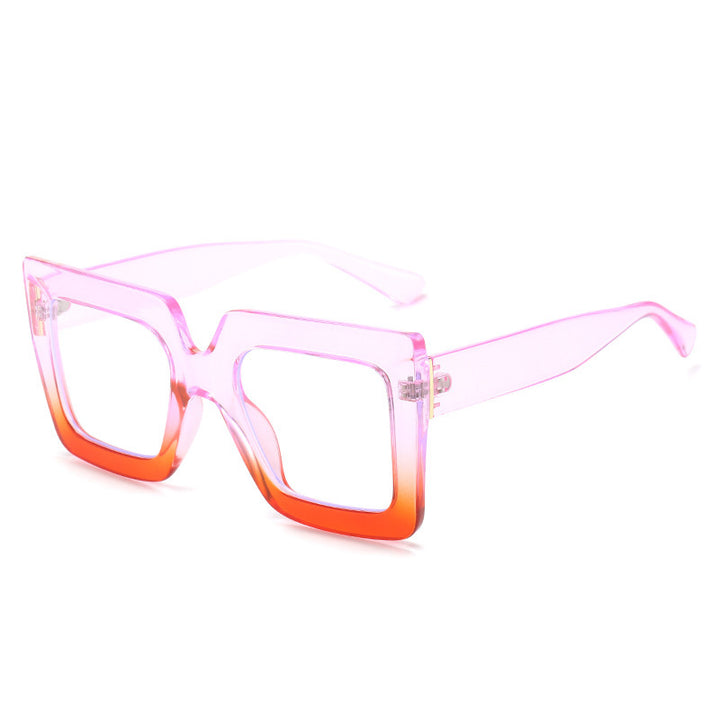 Ladies' Fashionable Thick Square Simple Large Frame Glasses