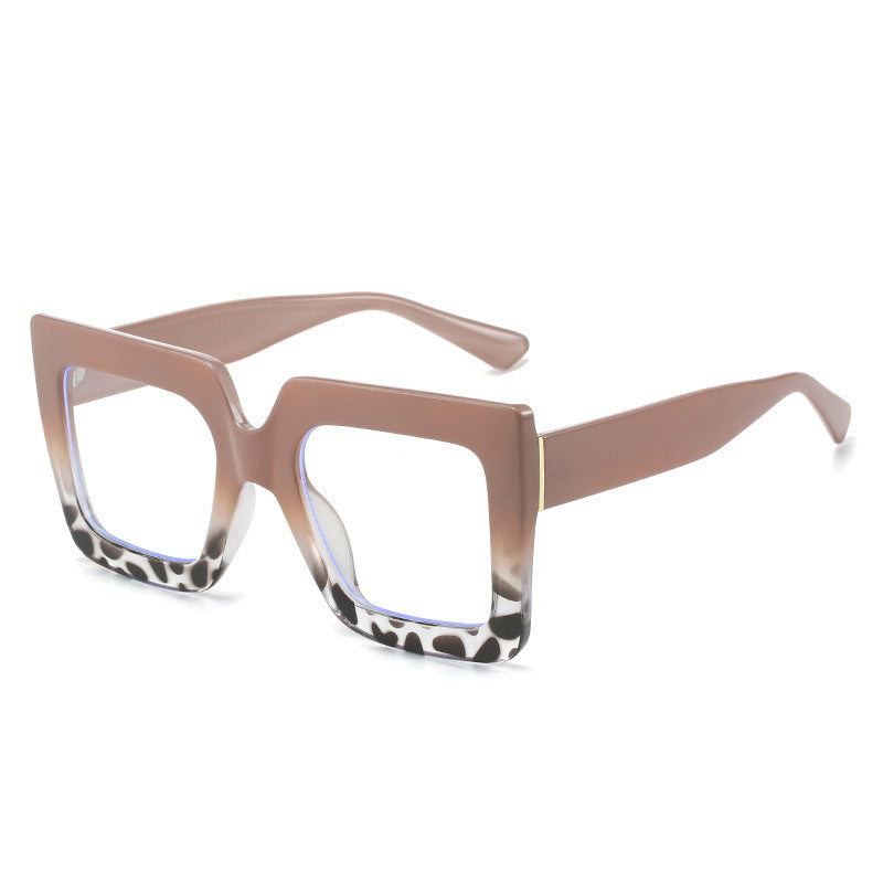 Ladies' Fashionable Thick Square Simple Large Frame Glasses