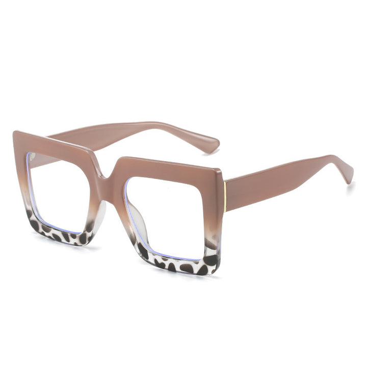 Ladies' Fashionable Thick Square Simple Large Frame Glasses