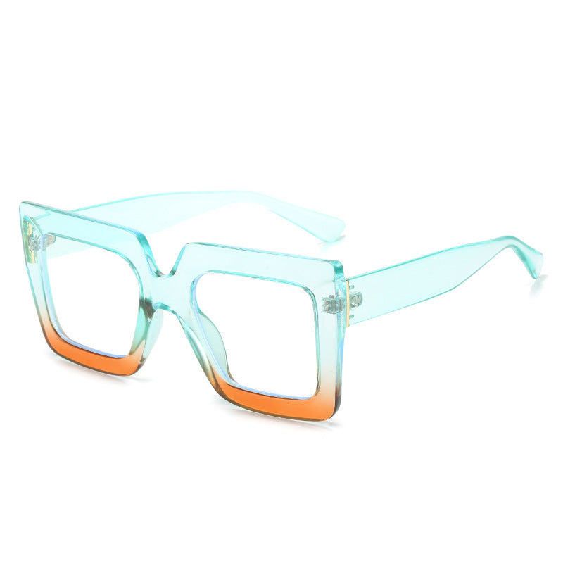 Ladies' Fashionable Thick Square Simple Large Frame Glasses