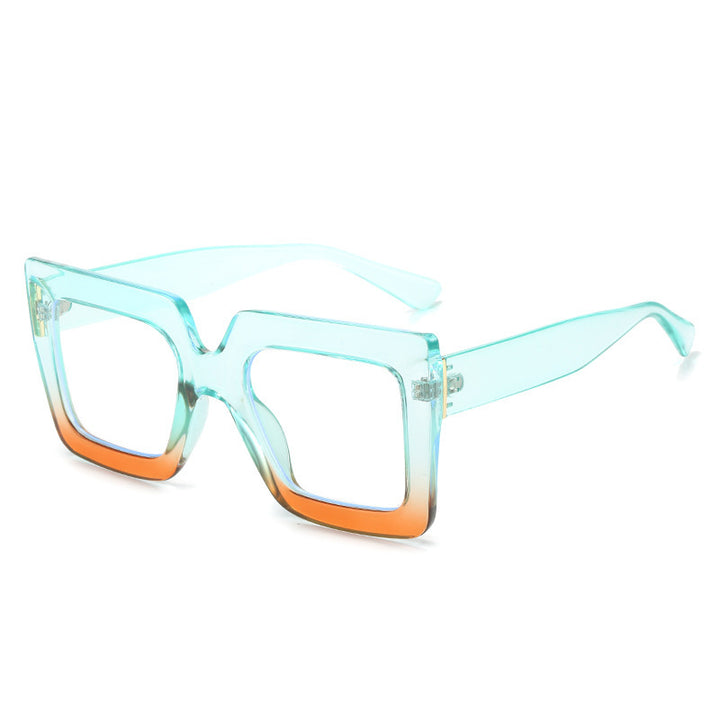 Ladies' Fashionable Thick Square Simple Large Frame Glasses