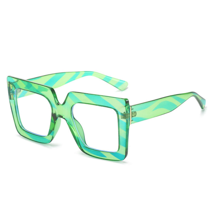 Ladies' Fashionable Thick Square Simple Large Frame Glasses