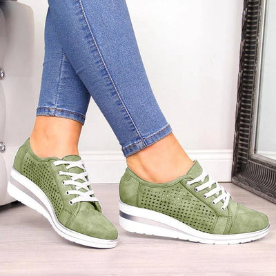 Wedge heel cutout sneakers