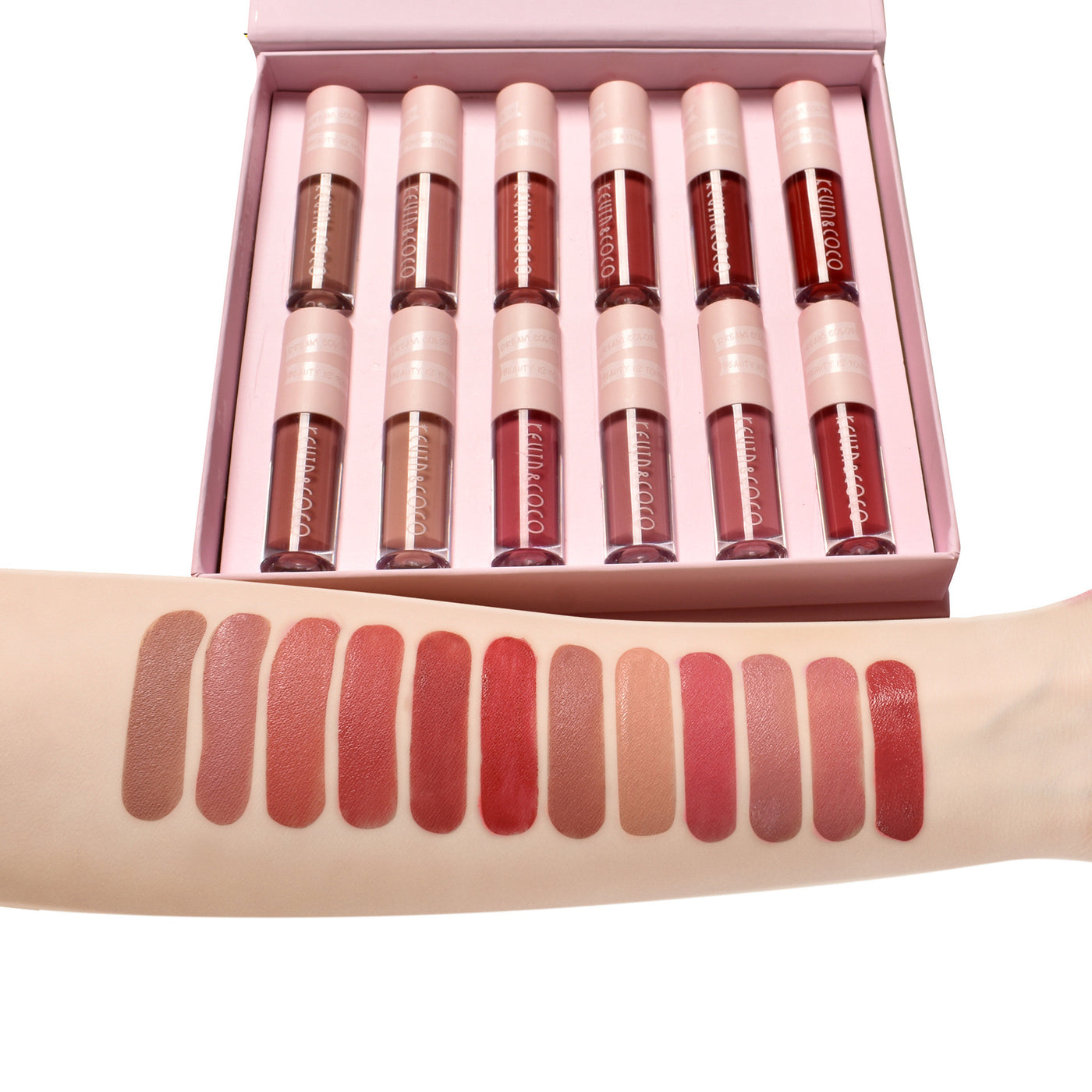 12 Colors Non Stick Cup Lip Gloss Set Waterproof Long Lasting