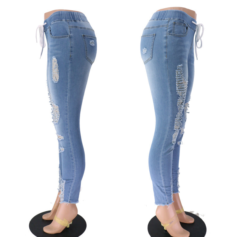 Fashion Stretch Ripped Skinny Hip Jeans
