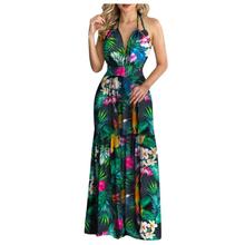 Explosive Ebay New Women's Halter Fashion Printed Dress - Dignitestore Colorful / 2XL Lady dress