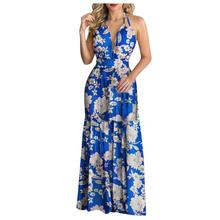 Explosive Ebay New Women's Halter Fashion Printed Dress - Dignitestore Blue / 2XL Lady dress