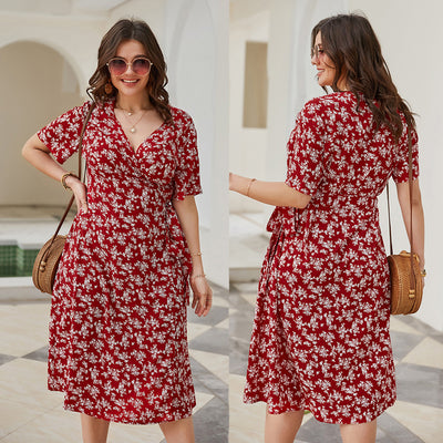 Summer Beach Floral Casual Plus Size Dress - Dignitestore Women Dress