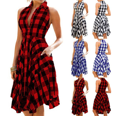 Autumn And Winter Short Plaid Midi Skirt - Dignitestore Lady's dress