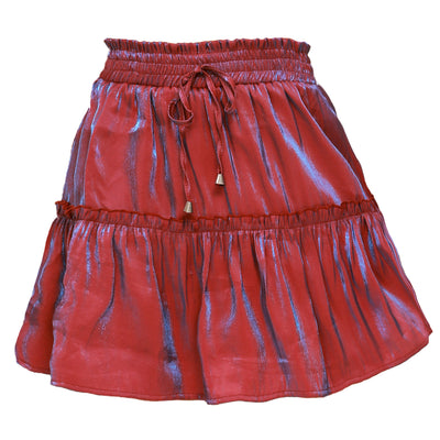 High Waist Elasticated Solid Color Skirt