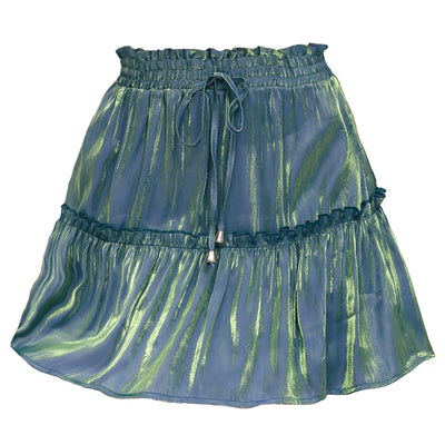 High Waist Elasticated Solid Color Skirt