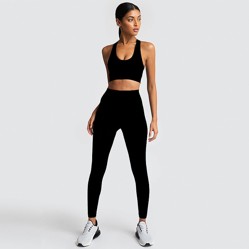 Seamless Gym Set Nylon Woman Sportswear - Dignitestore Black / M Suits and Set