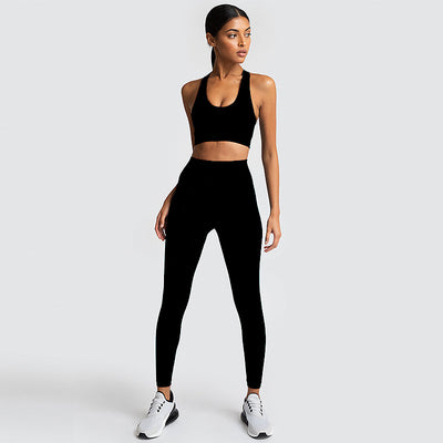 Seamless Gym Set Nylon Woman Sportswear - Dignitestore Black / M Suits and Set