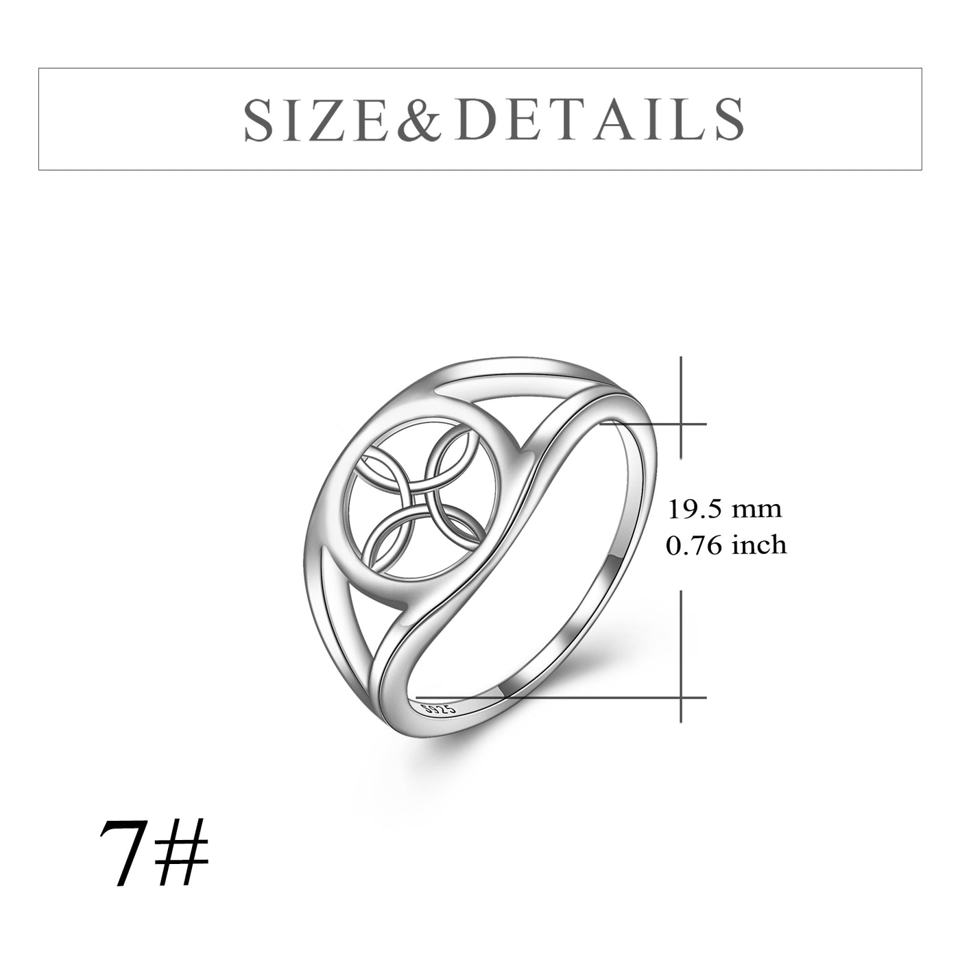 Sterling Sliver Celtic Circle Round Knot Rings