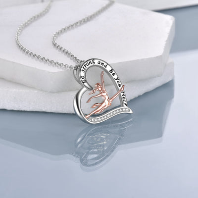 Sterling Silver Ballet Dancer Ballerina Necklace Recital Jewelry for Women Dancer