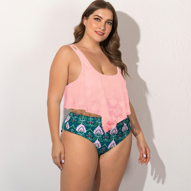 Plus size bikini fat woman split - Dignitestore Pink / 4XL Swimwear