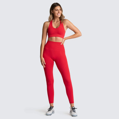 Seamless Gym Set Nylon Woman Sportswear - Dignitestore Red / L Suits and Set