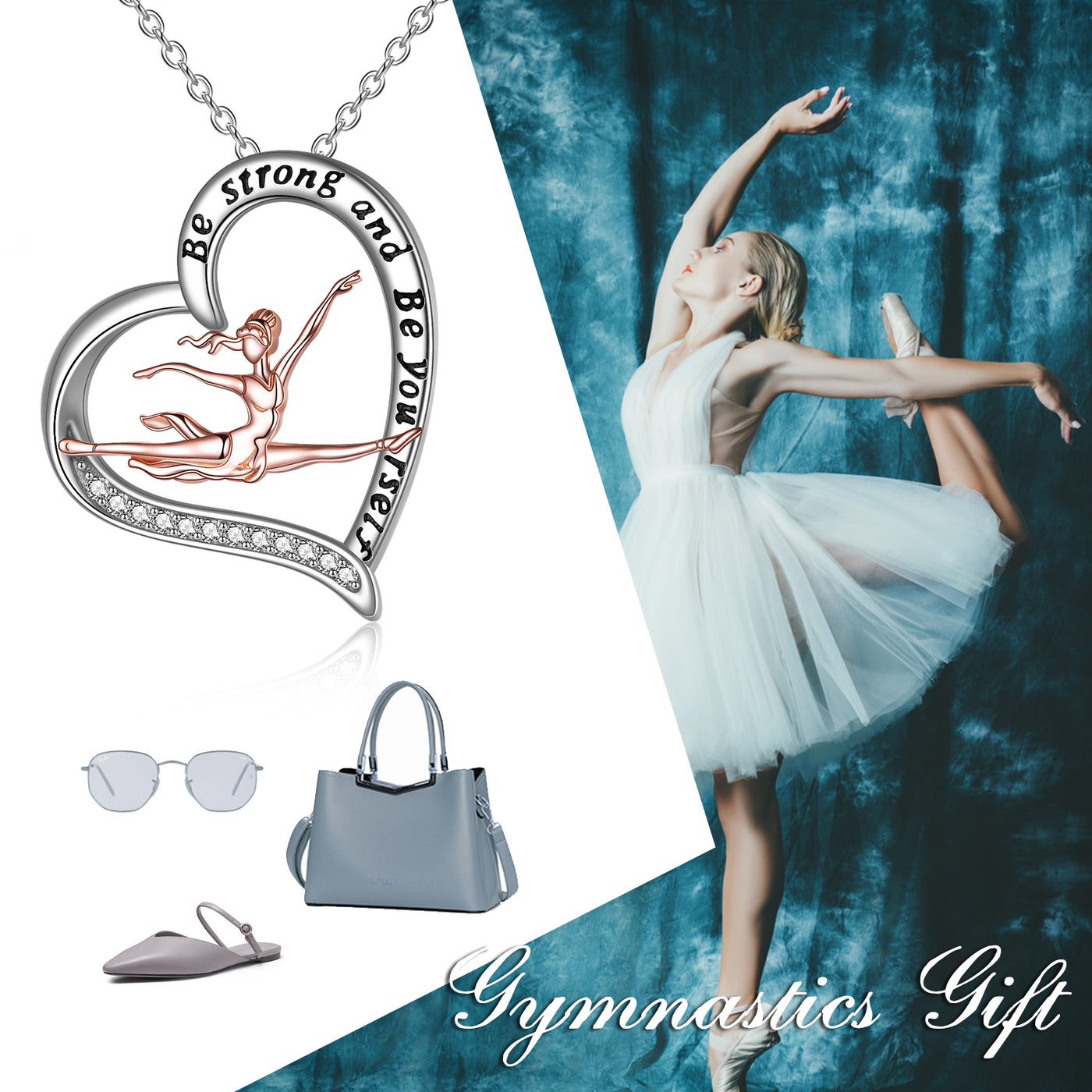Sterling Silver Ballet Dancer Ballerina Necklace Recital Jewelry for Women Dancer