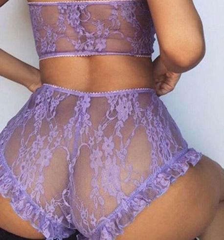 Slim lace bandeau set - Dignitestore Purple / XL Set