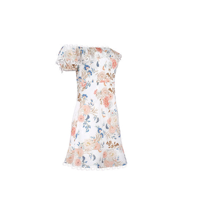 Floral print ruffle dress