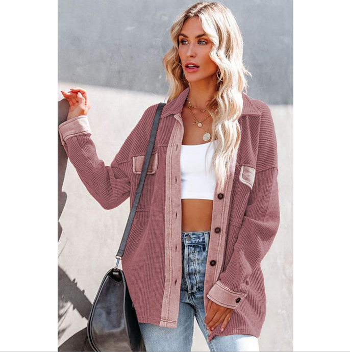 Women's Loose Solid Color Long-sleeved Shirt Jacket